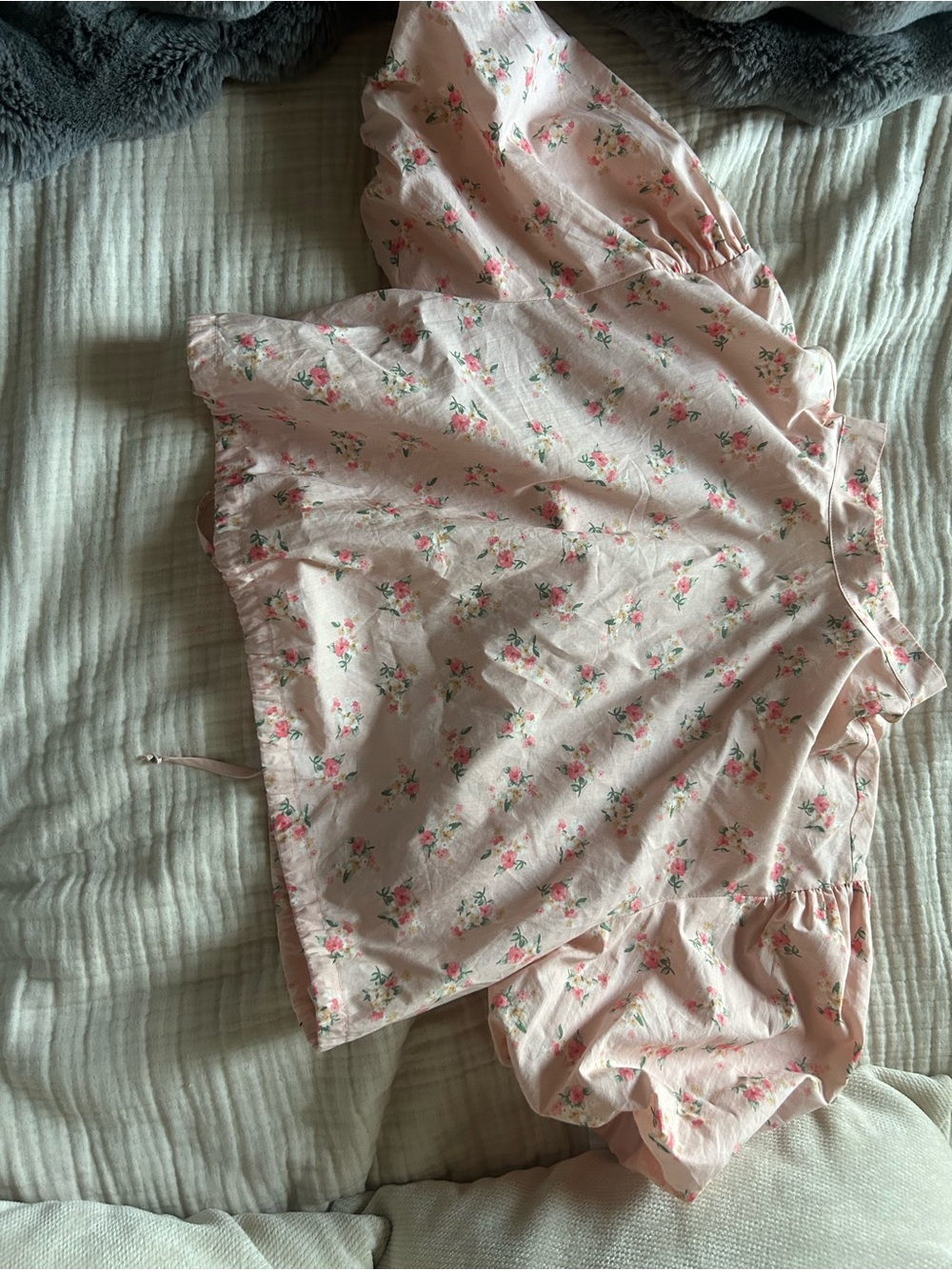 Anthropologie Pink Floral Puff-Sleeve Blouse